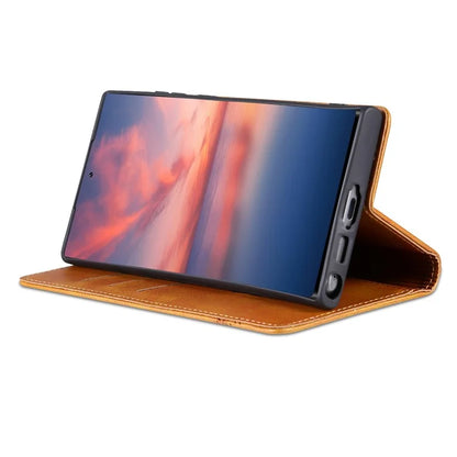 AZNS For Samsung Galaxy S24 Ultra Case Magnetic Suction Leather Phone Cover with Wallet Stand