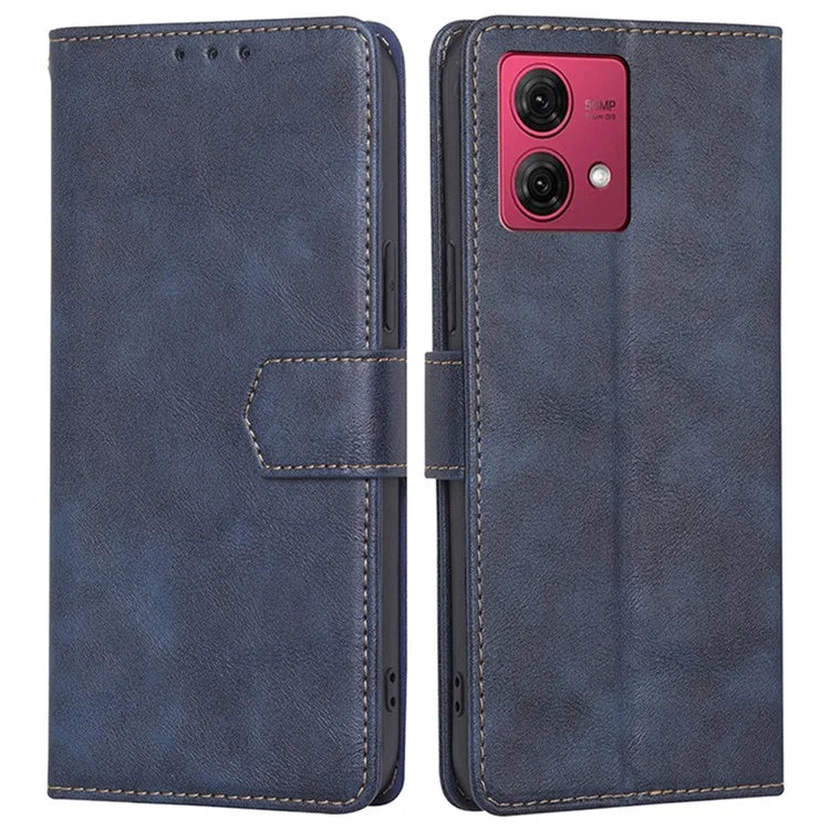 For Motorola Moto G84 5G Case PU Leather RFID Blocking Cowhide Texture Phone Protector