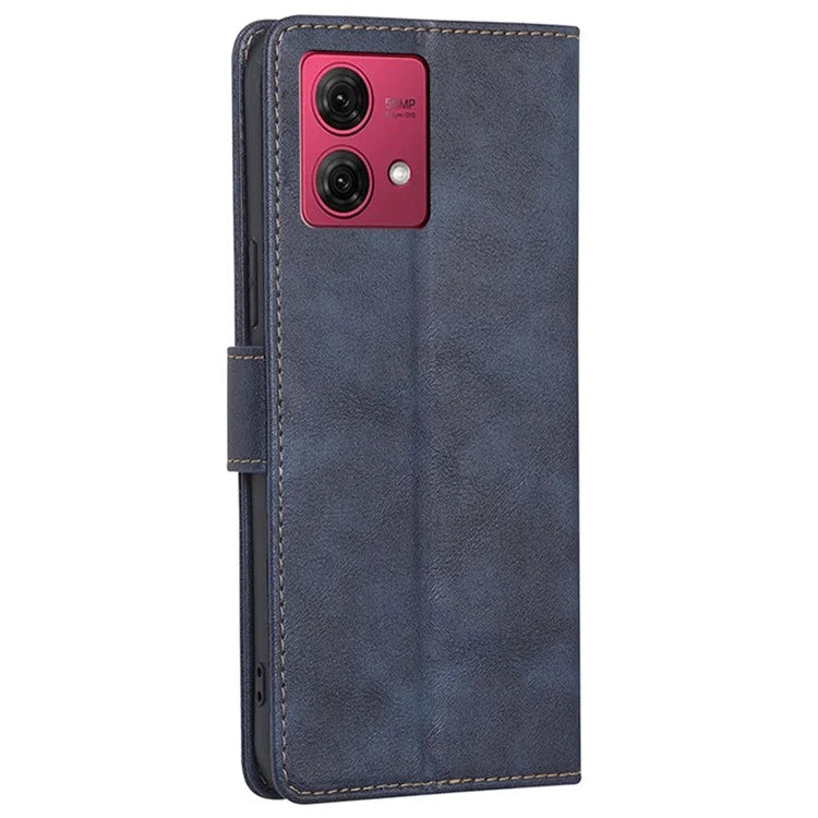 For Motorola Moto G84 5G Case PU Leather RFID Blocking Cowhide Texture Phone Protector