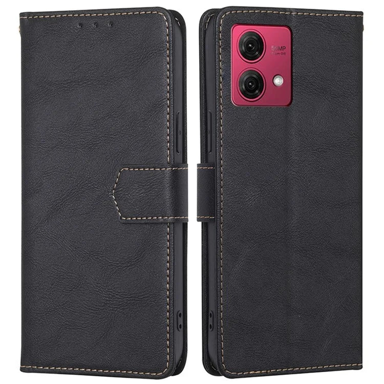 For Motorola Moto G84 5G Case PU Leather RFID Blocking Cowhide Texture Phone Protector