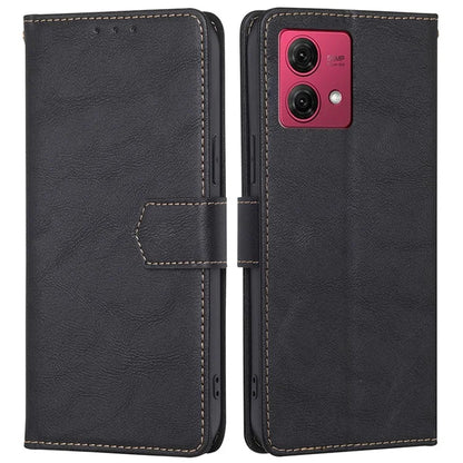 For Motorola Moto G84 5G Case PU Leather RFID Blocking Cowhide Texture Phone Protector