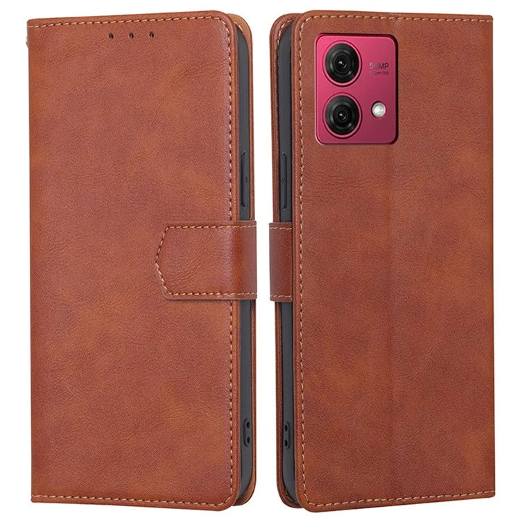For Motorola Moto G84 5G Case PU Leather RFID Blocking Cowhide Texture Phone Protector