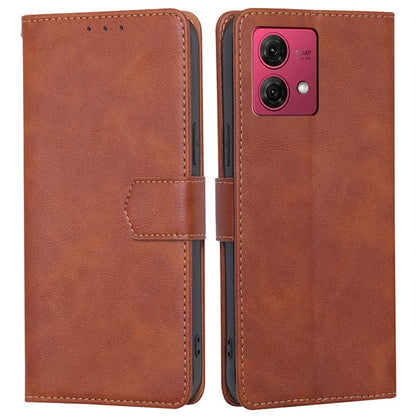 For Motorola Moto G84 5G Case PU Leather RFID Blocking Cowhide Texture Phone Protector