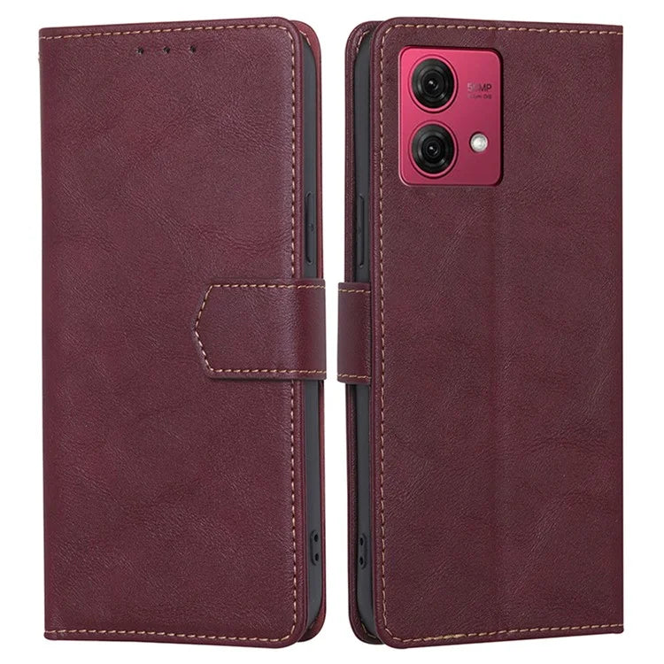For Motorola Moto G84 5G Case PU Leather RFID Blocking Cowhide Texture Phone Protector