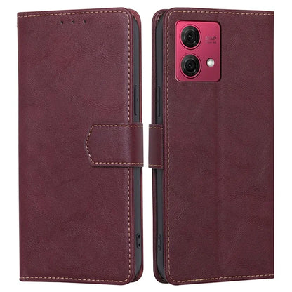 For Motorola Moto G84 5G Case PU Leather RFID Blocking Cowhide Texture Phone Protector