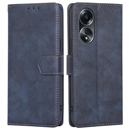 For Oppo A58 4G Case Cowhide Texture RFID Blocking PU Leather Smart Phone Cover