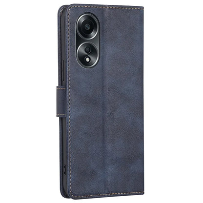 For Oppo A58 4G Case Cowhide Texture RFID Blocking PU Leather Smart Phone Cover