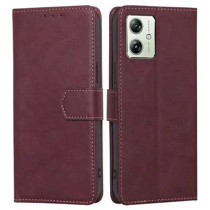 For Motorola Moto G54 5G Phone Case Cowhide Texture RFID Blocking Wallet Stand Shell