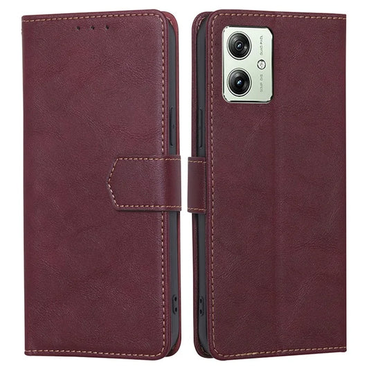 For Motorola Moto G54 5G Phone Case Cowhide Texture RFID Blocking Wallet Stand Shell