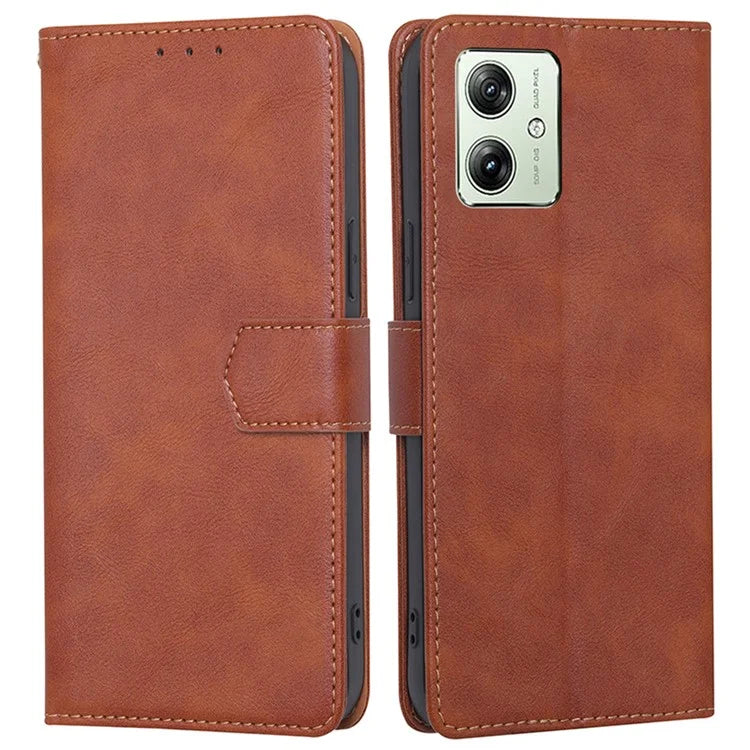 For Motorola Moto G54 5G Phone Case Cowhide Texture RFID Blocking Wallet Stand Shell