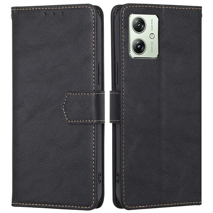 For Motorola Moto G54 5G Phone Case Cowhide Texture RFID Blocking Wallet Stand Shell