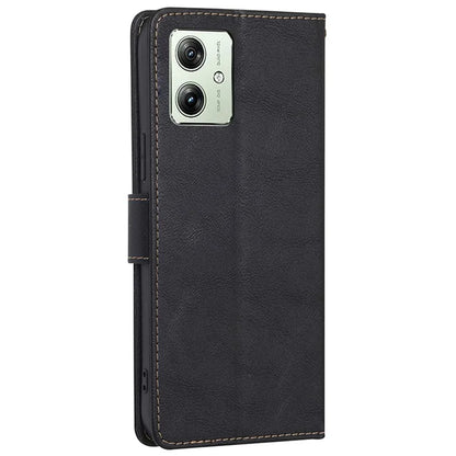 For Motorola Moto G54 5G Phone Case Cowhide Texture RFID Blocking Wallet Stand Shell