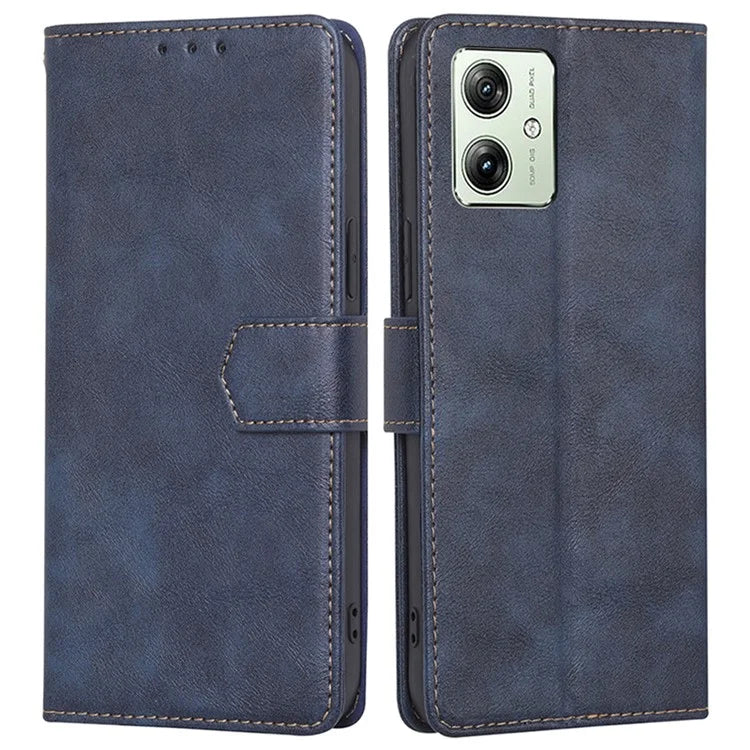 For Motorola Moto G54 5G Phone Case Cowhide Texture RFID Blocking Wallet Stand Shell