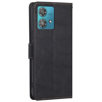 For Motorola Edge 40 Neo 5G Case Cowhide Texture RFID Blocking Stand Phone Shell