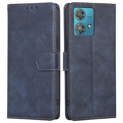 For Motorola Edge 40 Neo 5G Case Cowhide Texture RFID Blocking Stand Phone Shell
