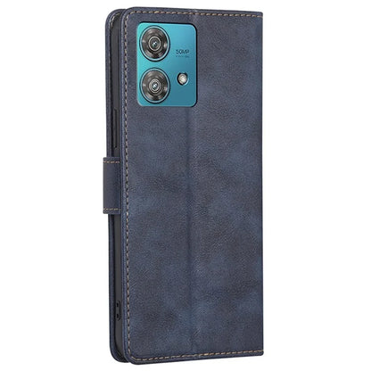 For Motorola Edge 40 Neo 5G Case Cowhide Texture RFID Blocking Stand Phone Shell
