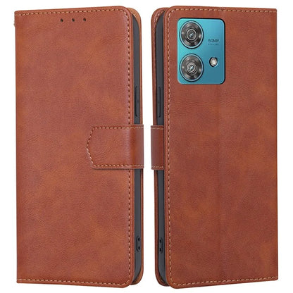 For Motorola Edge 40 Neo 5G Case Cowhide Texture RFID Blocking Stand Phone Shell