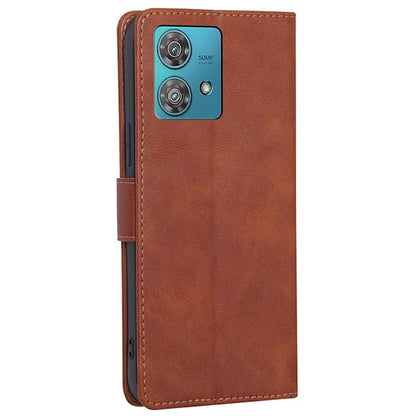 For Motorola Edge 40 Neo 5G Case Cowhide Texture RFID Blocking Stand Phone Shell