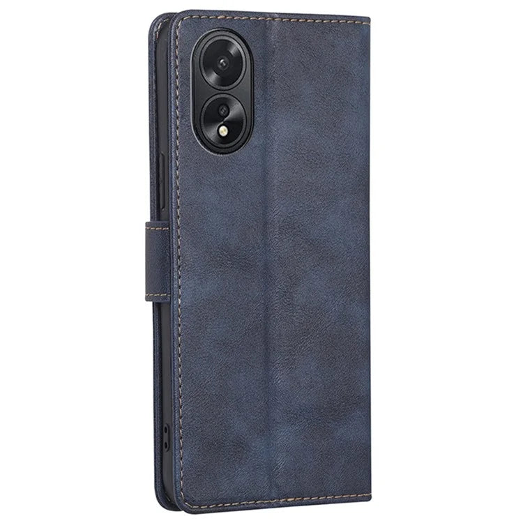 For Oppo A38 4G / A18 4G Case PU Leather Cowhide Texture Shockproof Stand Cover