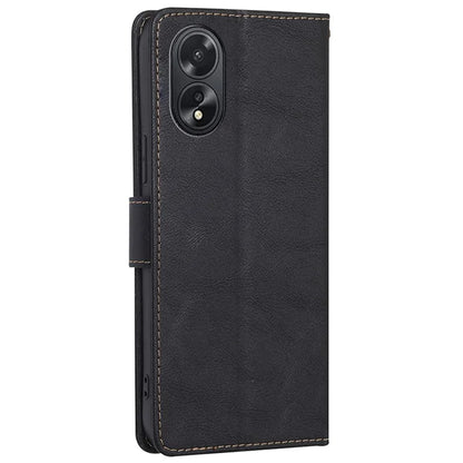 For Oppo A38 4G / A18 4G Case PU Leather Cowhide Texture Shockproof Stand Cover