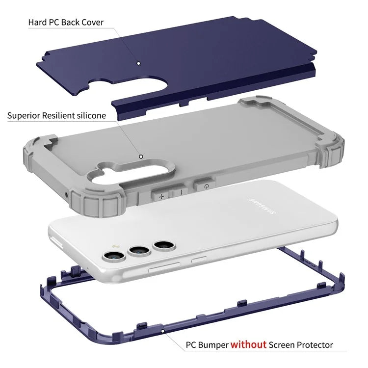 L-Style For Samsung Galaxy S23 FE Case PC + Silicone Anti-Drop Phone Cover