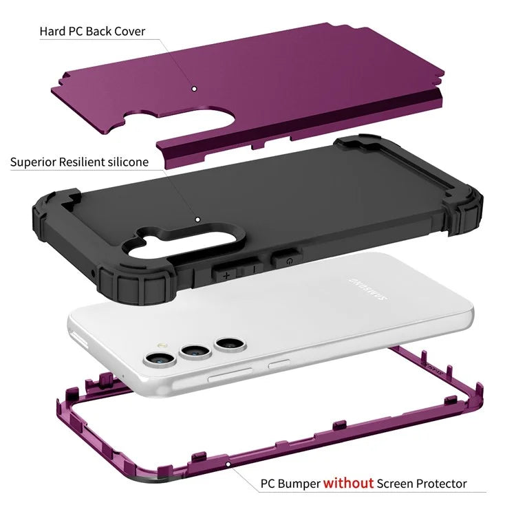 L-Style For Samsung Galaxy S23 FE Case PC + Silicone Anti-Drop Phone Cover