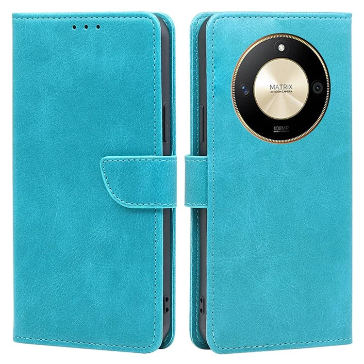 For Honor X50 Case Anti-scratch PU Leather Calf Texture Stand Wallet Phone Cover