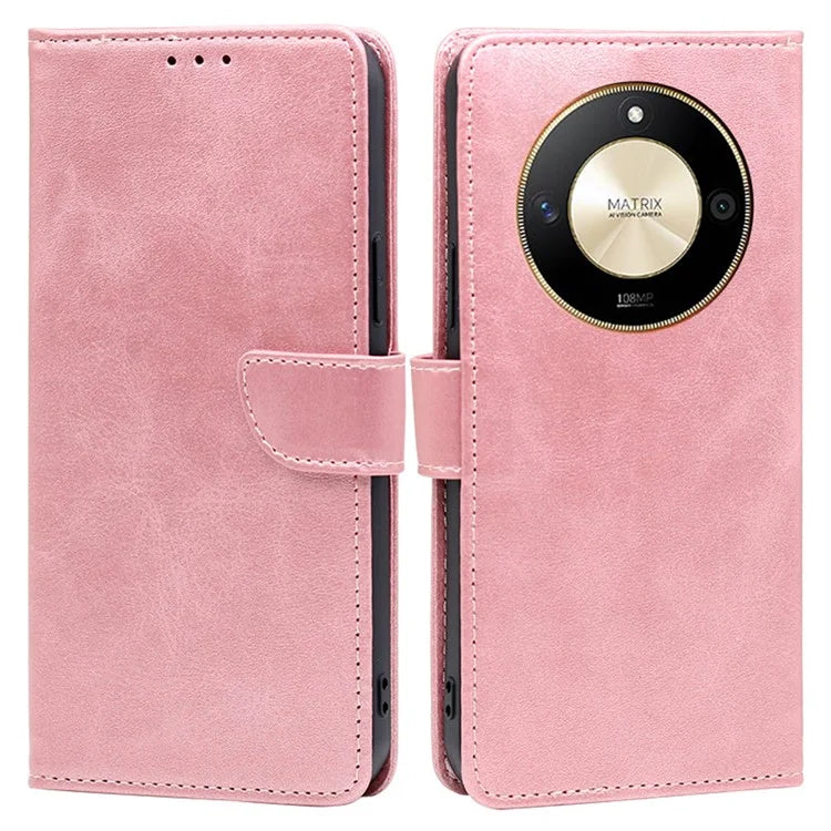 For Honor X50 Case Anti-scratch PU Leather Calf Texture Stand Wallet Phone Cover