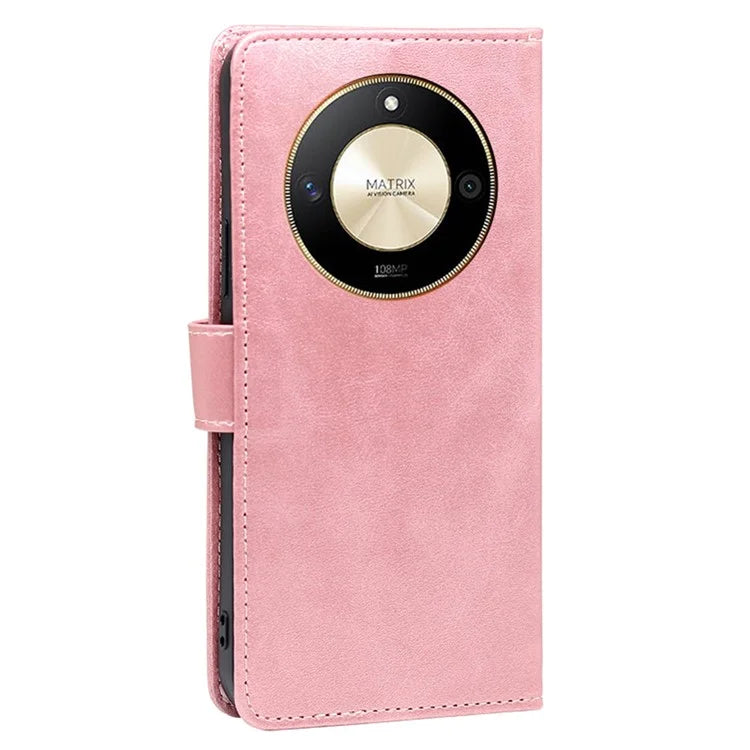 For Honor X50 Case Anti-scratch PU Leather Calf Texture Stand Wallet Phone Cover