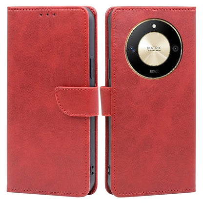 For Honor X50 Case Anti-scratch PU Leather Calf Texture Stand Wallet Phone Cover