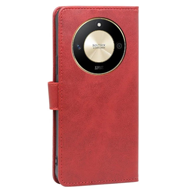 For Honor X50 Case Anti-scratch PU Leather Calf Texture Stand Wallet Phone Cover