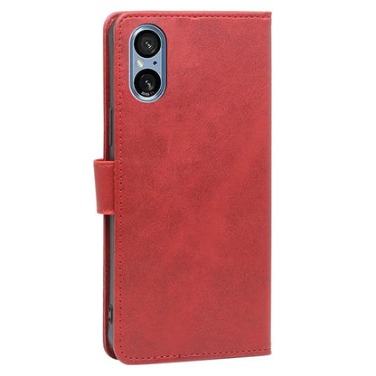 For Sony Xperia 5 V Case Calf Texture PU Leather Stand Wallet Phone Shell
