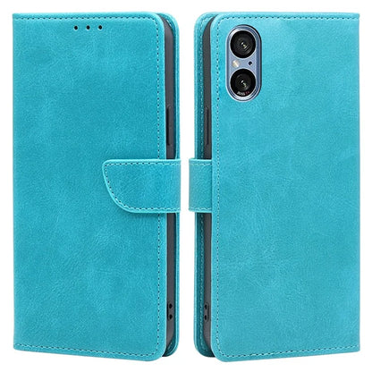 For Sony Xperia 5 V Case Calf Texture PU Leather Stand Wallet Phone Shell