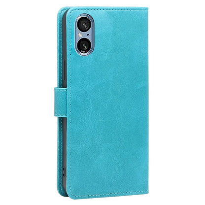 For Sony Xperia 5 V Case Calf Texture PU Leather Stand Wallet Phone Shell