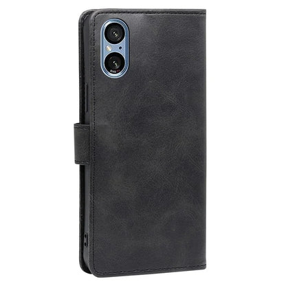For Sony Xperia 5 V Case Calf Texture PU Leather Stand Wallet Phone Shell