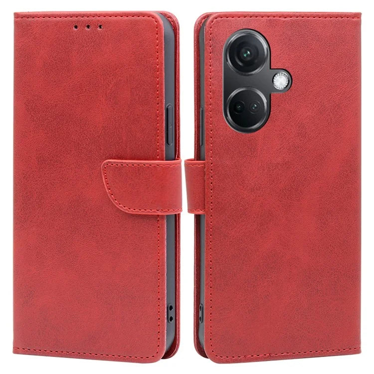 For OnePlus Nord CE3 5G Case Magnetic Clasp Calf Texture PU Leather Phone Shell