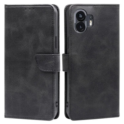 For Nothing Phone (2) Case Scratch Resistant Calf Texture PU Leather Phone Shell