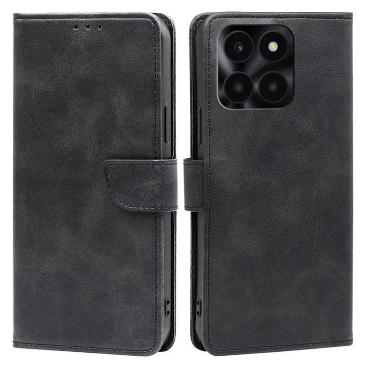 For Honor X6a 4G Case Calf Texture PU Leather Shockproof Phone Shell