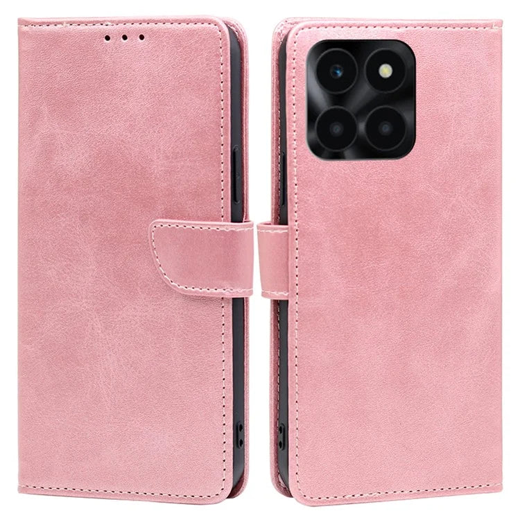 For Honor X6a 4G Case Calf Texture PU Leather Shockproof Phone Shell