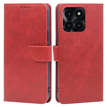For Honor X6a 4G Case Calf Texture PU Leather Shockproof Phone Shell