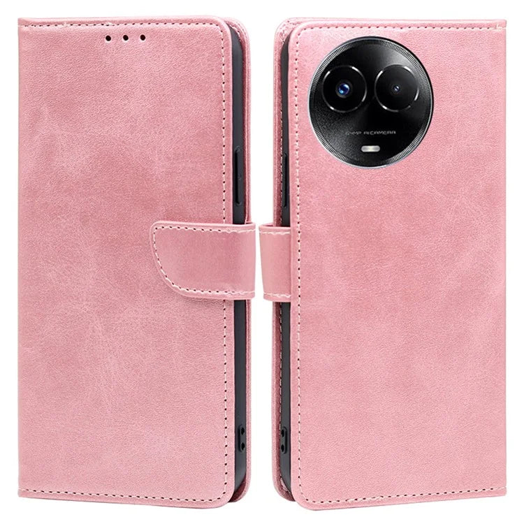 For Realme 11x 5G / 11 5G (Global) PU Leather Protective Cover Calf Texture Stand Wallet Phone Case