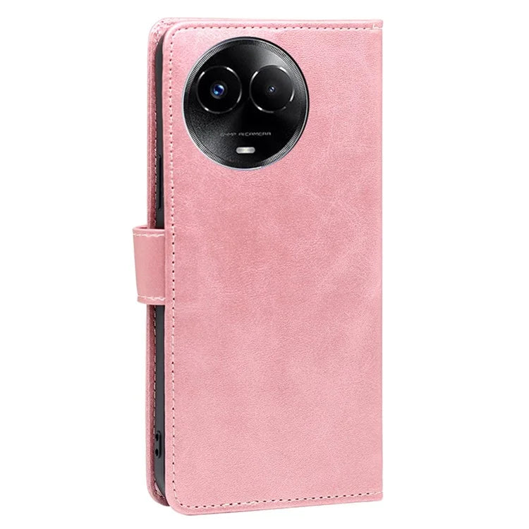 For Realme 11x 5G / 11 5G (Global) PU Leather Protective Cover Calf Texture Stand Wallet Phone Case