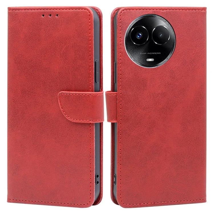 For Realme 11x 5G / 11 5G (Global) PU Leather Protective Cover Calf Texture Stand Wallet Phone Case