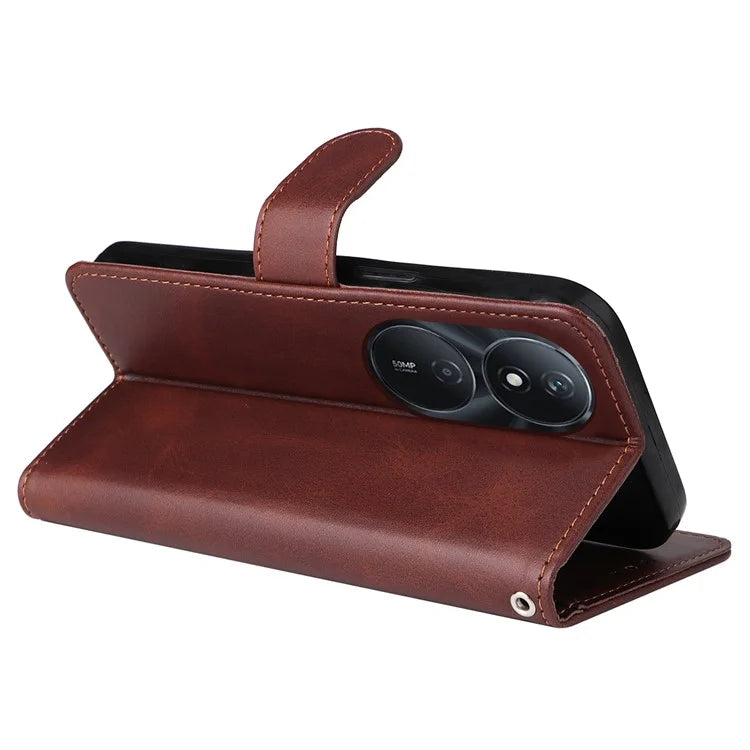 For Honor Play 50 Plus 5G Case Calf Texture PU Leather Stand Phone Cover