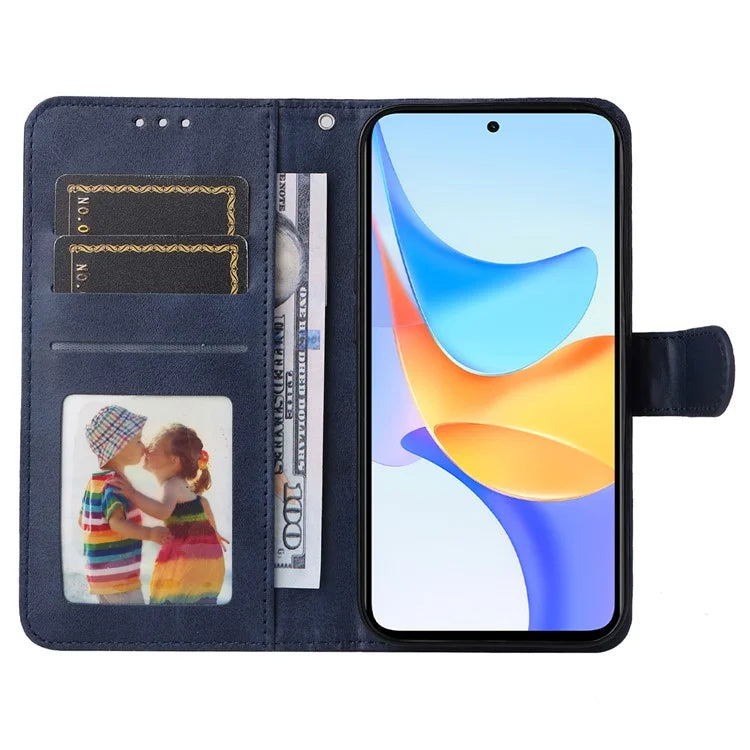 For Honor Play 50 Plus 5G Case Calf Texture PU Leather Stand Phone Cover