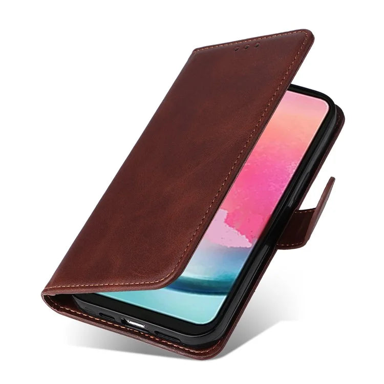 For Samsung Galaxy A25 5G (Global) (161.0 x 76.5 x 8.3mm) Case PU Leather Magnetic Closure Phone Cover