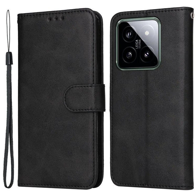 For Xiaomi 14 Case PU Leather Calf Texture Full Protection Phone Protector