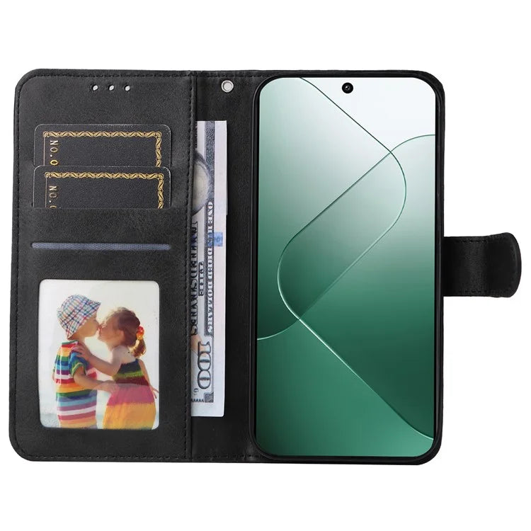 For Xiaomi 14 Case PU Leather Calf Texture Full Protection Phone Protector