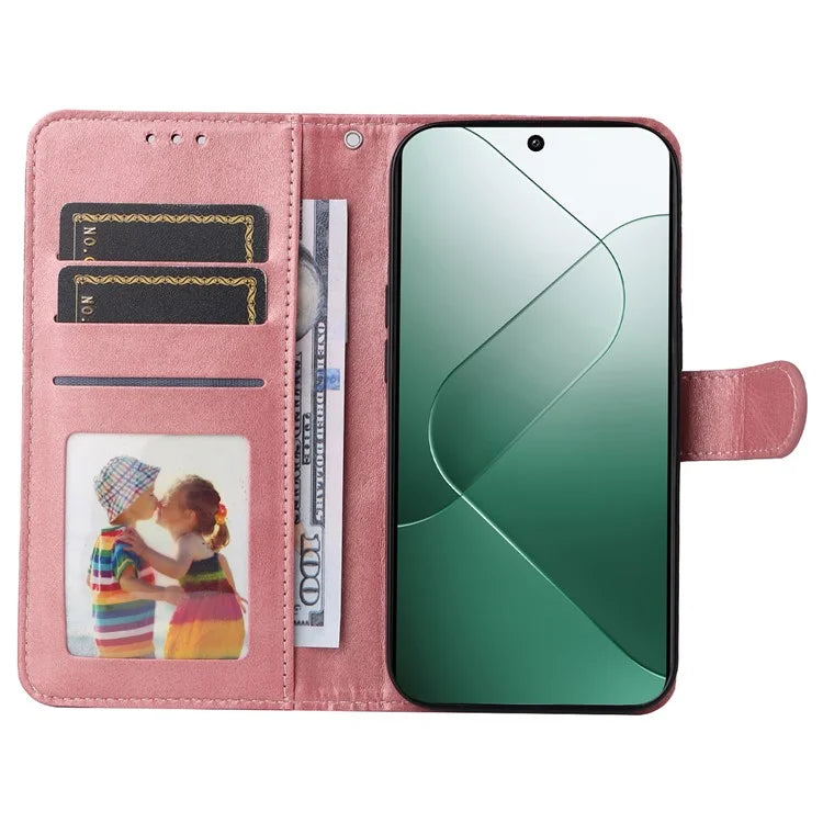 For Xiaomi 14 Case PU Leather Calf Texture Full Protection Phone Protector