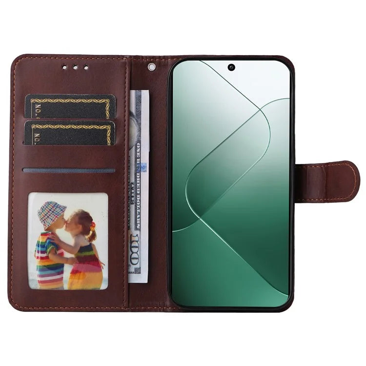 For Xiaomi 14 Case PU Leather Calf Texture Full Protection Phone Protector